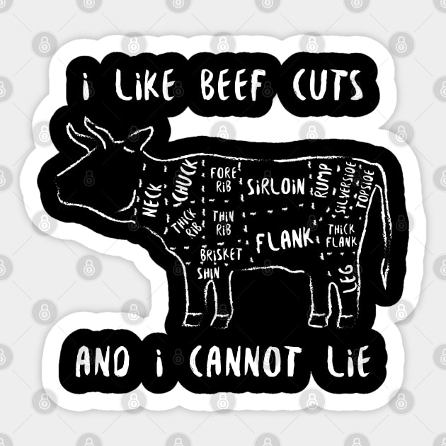 I Like Beef Cuts And I Cannot Lie Sticker by maxdax